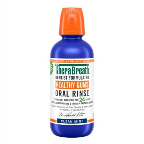 Therabreath Mouthwash Healthy Gums Alcohol Free Clean Mint Rinse 16 Fl
