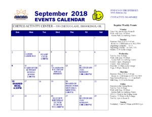 Promotion of matrade's events to malaysian exporters. September Event Calendar | Chetco Activity Center