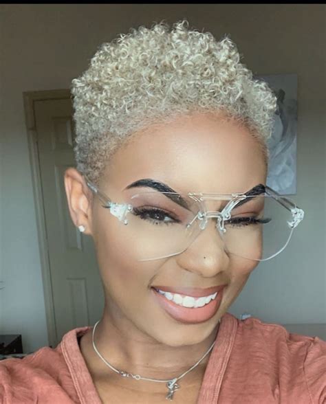 we re crushing on this platinum blonde tapered cut on karessthestylist ️💛 she looks gorg😍 who