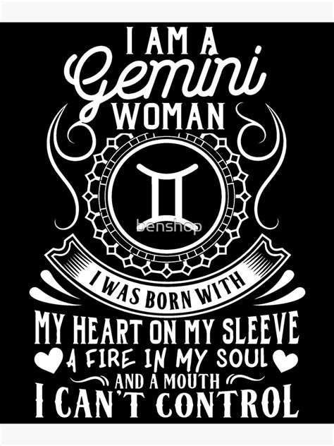 I Am A Gemini Woman T Shirt Poster For Sale By Benshop Redbubble