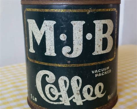 Vintage Mjb Coffee Can Antique Tin Advertising 1 Lb Patent 1924