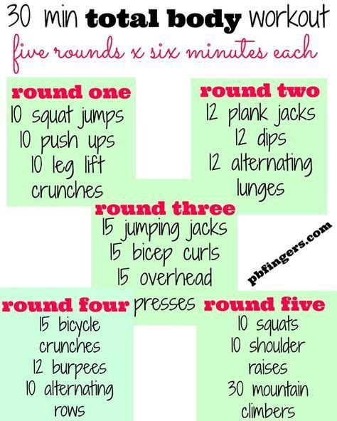 Four 30 Minute Workouts Peanut Butter Fingers Fitness Body Total