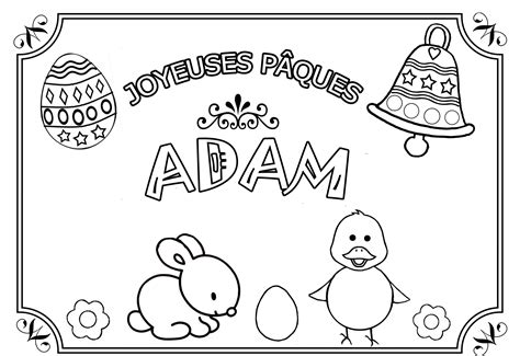 Coloriages De P Ques Avec Les Pr Noms Des Enfants Ou Maman Papa Mamie