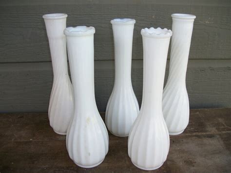 White Bud Vases Milk Glass Vases