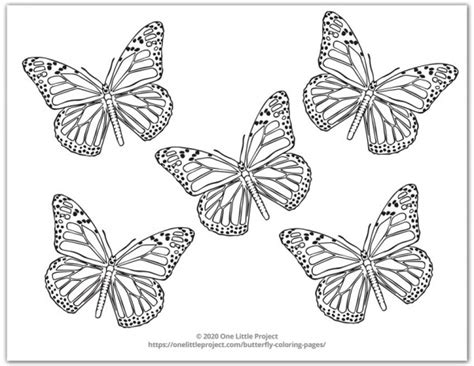 Butterfly Coloring Pages Free Printable Butterflies One Little Project