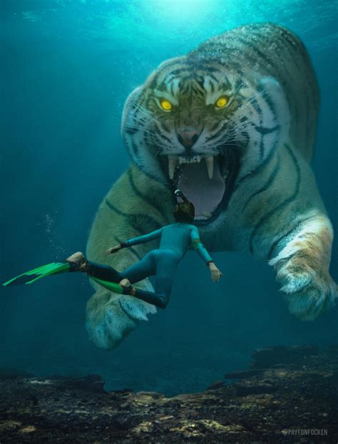 Tiger Underwater Photoshop Edit By Paytontheartist On Deviantart