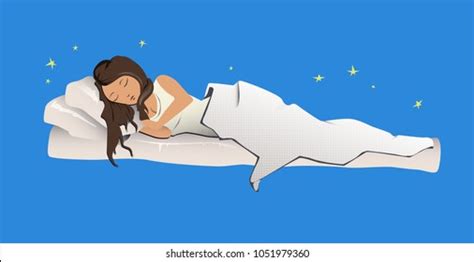 Young Sleeping Girl Woman Sleeping On Stock Illustration 1051979360