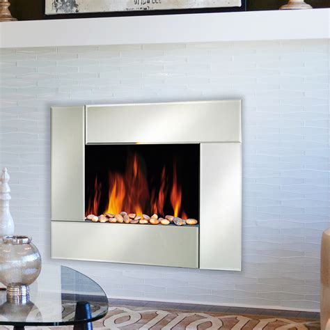 Glowmaster Chester Slim Wall Mounted Electric Mirror Glass Fireplace Glowmaster Uk