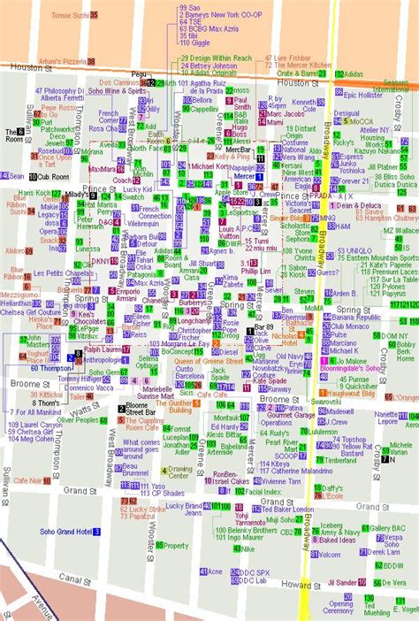 Shopping Map Of Soho