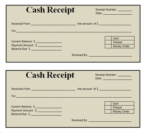 Free 13 Blank Receipt Templates In Pdf Ms Word