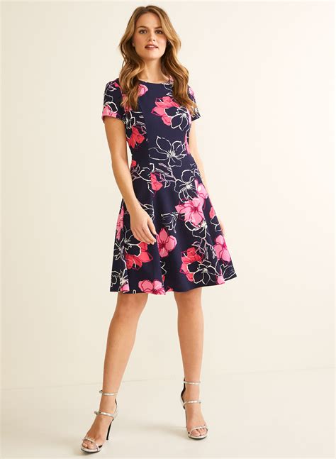 Floral Fit And Flare Dress Laura