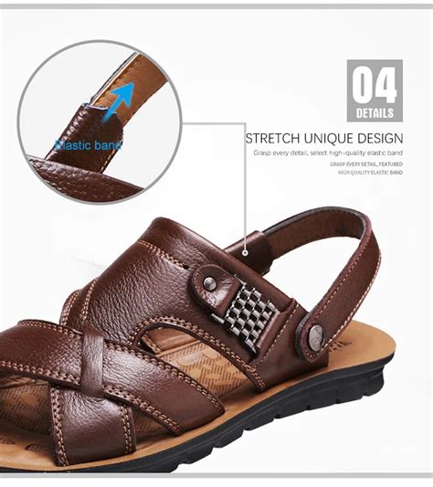 Big Size 48 Men Genuine Leather Sandals Summer Classic Men Shoes