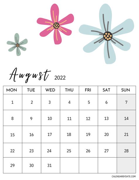 August September 2022 Calendar With Notes And Flowers On One Page