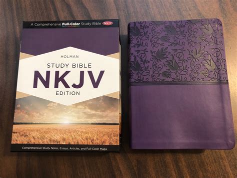 Personalized Nkjv Holman Study Bible Purple Leathertouch Custom