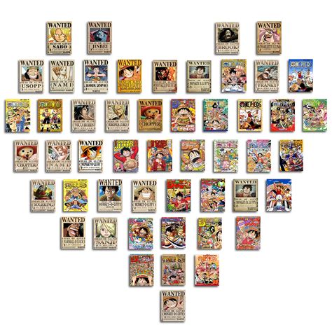 Buy 50pcs Anime One Piece Wanted Posters Wall Collage Aesthetic