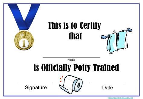 Free Printable Potty Training Certificate Printable Templates
