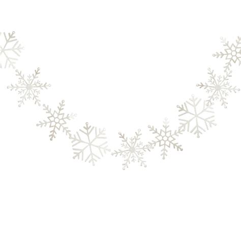 White Glitter Snowflake Garland Hanging Decoration By Ginger Ray