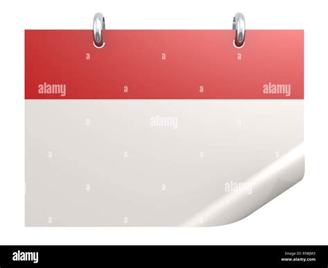 Blank Red Calendar Isolatedon White Stock Photo Alamy