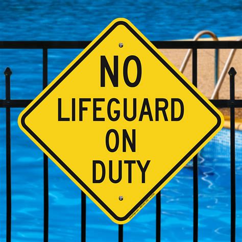 No Lifeguard On Duty Swimming Pool Safety Sign Sku K 6766