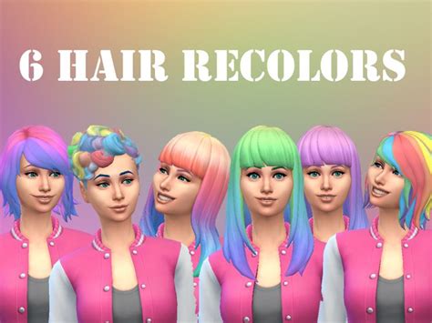 Eenhoornsims Rainbow Hair Sims 4 Sims 4 Cc Skin