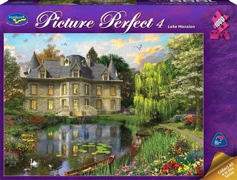 Holdson Picture Perfect 1000pc Puzzle Lake Mansion Board Game At