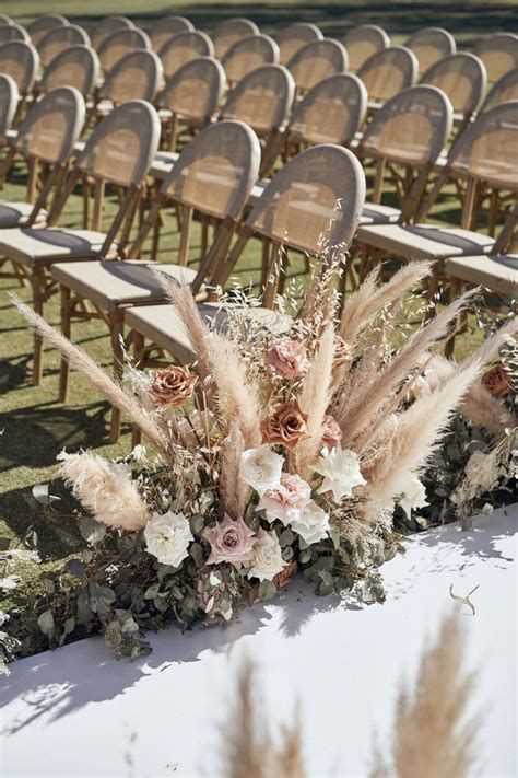 Pampas Grass Wedding Ceremony In 2020 Wedding Centerpieces Outdoor