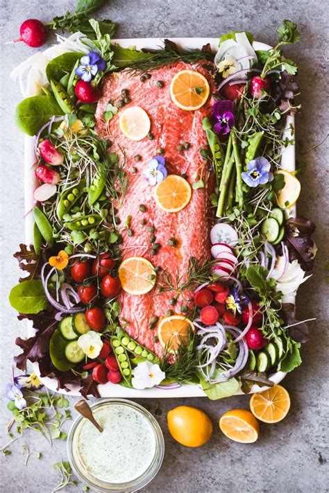 Please note these refer to raw frozen fish portions, not smoked, spiced or seasoned. Spring Salmon Salad Platter for Easter, Passover, Mother's ...