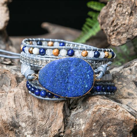 Natural Lapis Lazuli Bracelet For Menwoman Braceletcalming Etsy