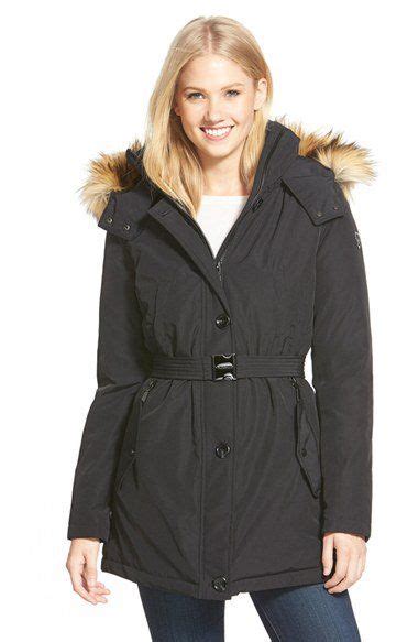 Vince Camuto Faux Fur Trim Belted Down And Feather Fill Parka Nordstrom