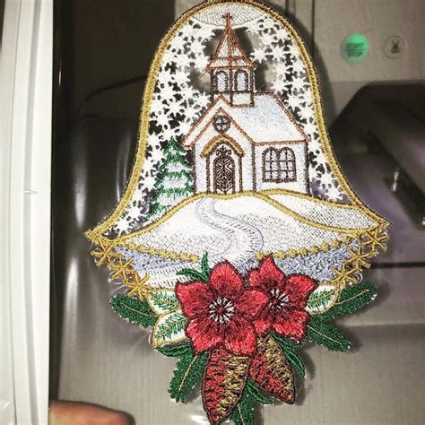 Fsl Christmas Bell Machine Embroidery Freestanding Lace Etsy Canada