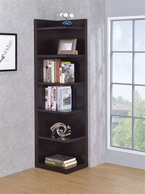 Alder 6 Tier Corner Bookcase Cappuccino Coaster Fine Furni