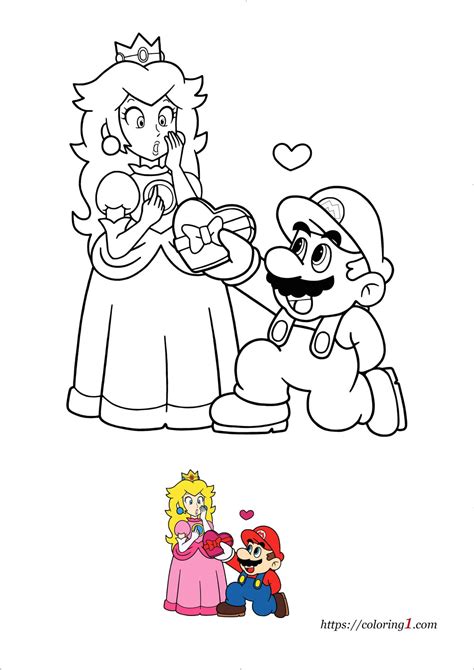 Coloriage Mario Et Peach Coloriage Gratuit Imprimer Dessin