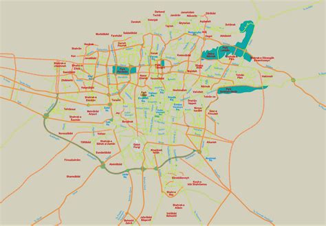 Detailed Road Map Of Tehran City Tehran Iran Asia Mapsland