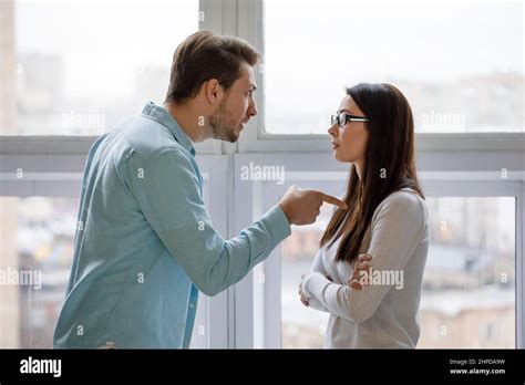 Young Couple Having Argument Conflict Bad Relationships Angry Men