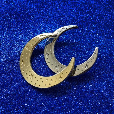 celestial moon enamel pin silver colour crescent moon die etsy enamel pins gold moon pin