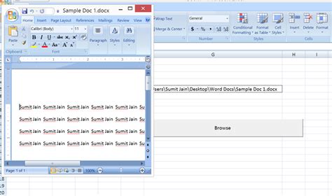 Excel Vba Open A Ms Word Document Using Excel File Using