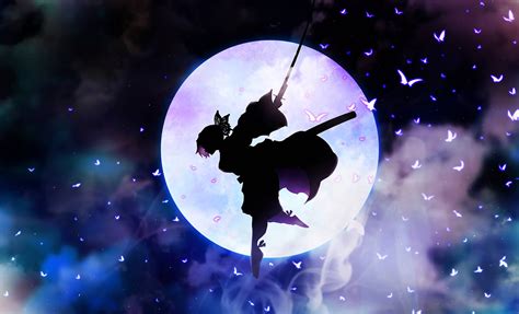 Download Aesthetic Galaxy Silhouette Anime Shinobu Pfp Wallpaper