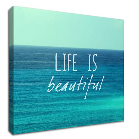 Life Is Beautiful Inspirational Quote Canvas Art
