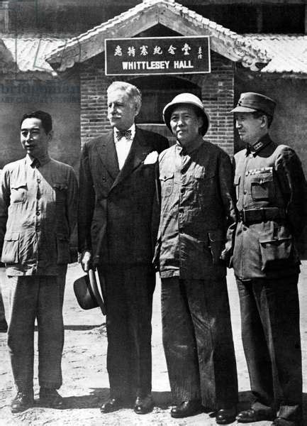 Us Ambassador Patrick Jay Hurley Zhou Enlai And Mao Zedong Whittlesey