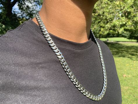 10mm 18mm Miami Cuban Link Chain In White Gold Jewlz Express