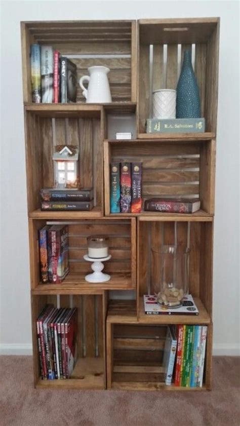Diy Wood Crate Bookshelf Ideas Do Yourself Ideas