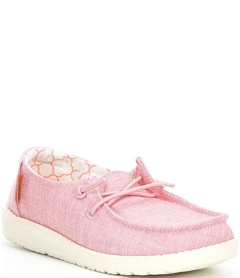 Hey Dude Girls Wendy Linen Washable Slip Ons Youth Dillard S In 2021 Hey Dude Girls