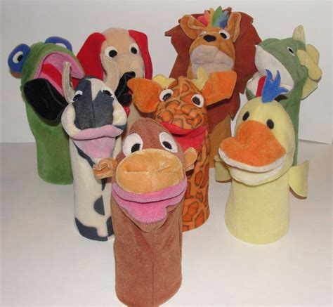 Baby Einstein Lot Of 8 Hand Puppets Giraffemonkeycowduckdragon