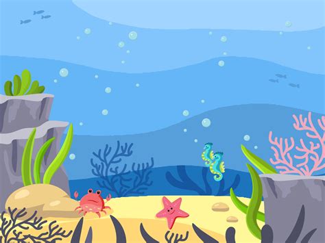 Ocean Background Cartoon High Quality