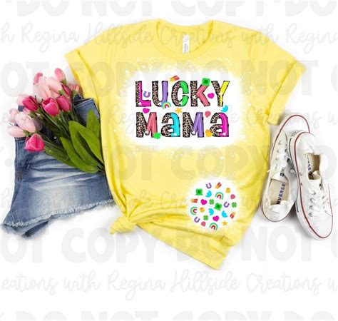 Lucky Mama Lucky Charms St Patricks Day Bleached Tee Etsy