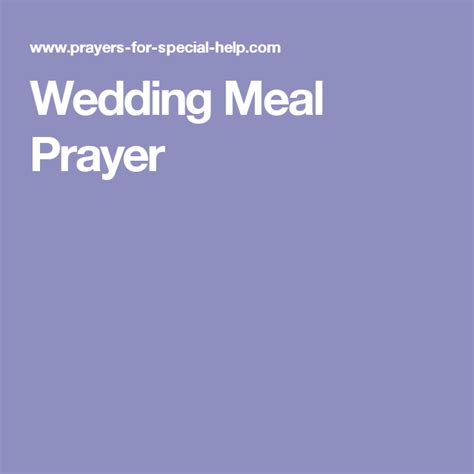 Wedding Dinner Prayer Christian