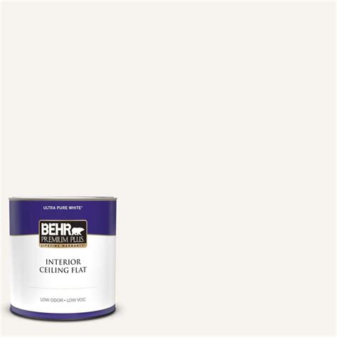 Behr Premium Plus 1 Qt Ultra Pure White Ceiling Flat Interior Paint