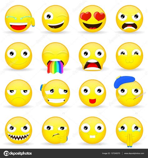 Conjunto De Emoji Conjunto De Emoticonos Estilo De Dibujos Animados