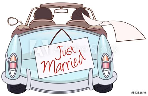 .married auto vorlage zum ausdrucken : Fotobehang just married - Foto4art