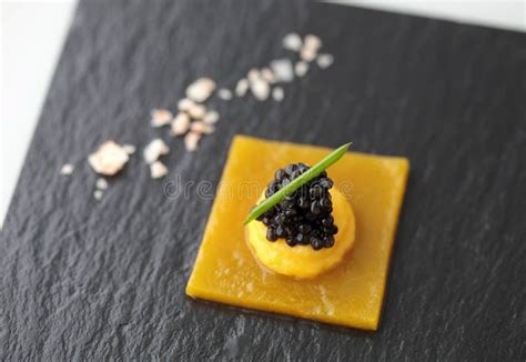 Caviar And Garnish On A Plate Stock Photo Image Of Dinner Champagne